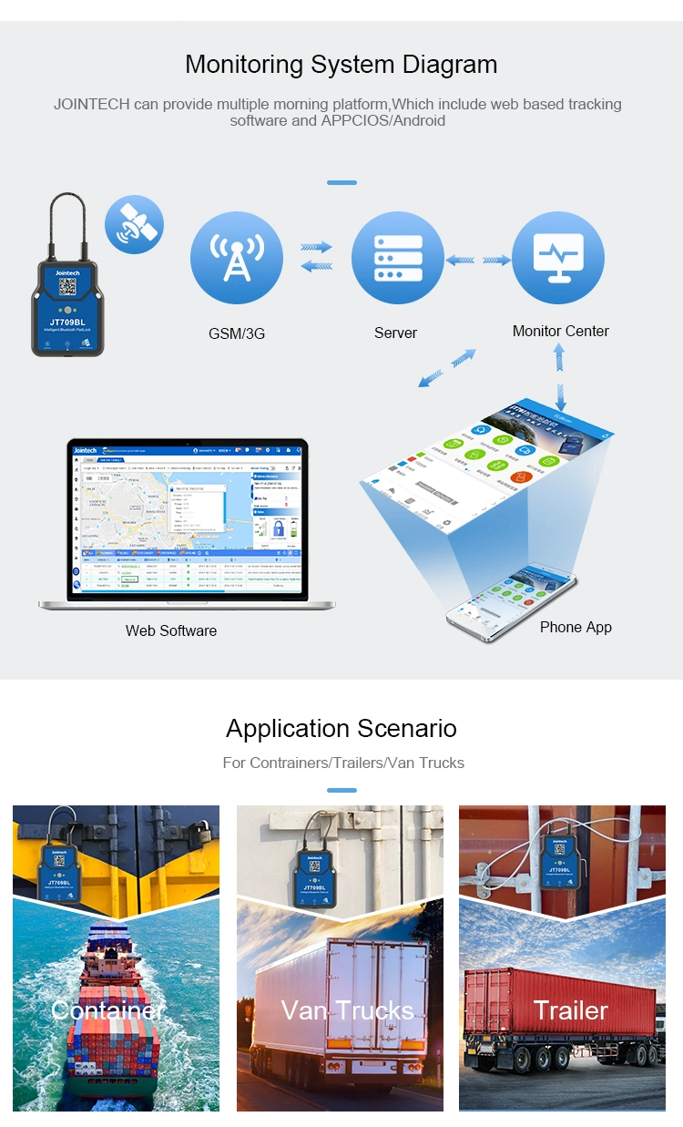 Jiontech GPS Padlock Tracker Tracking Systems Electronic Tracking Seal for Containers and Trucks