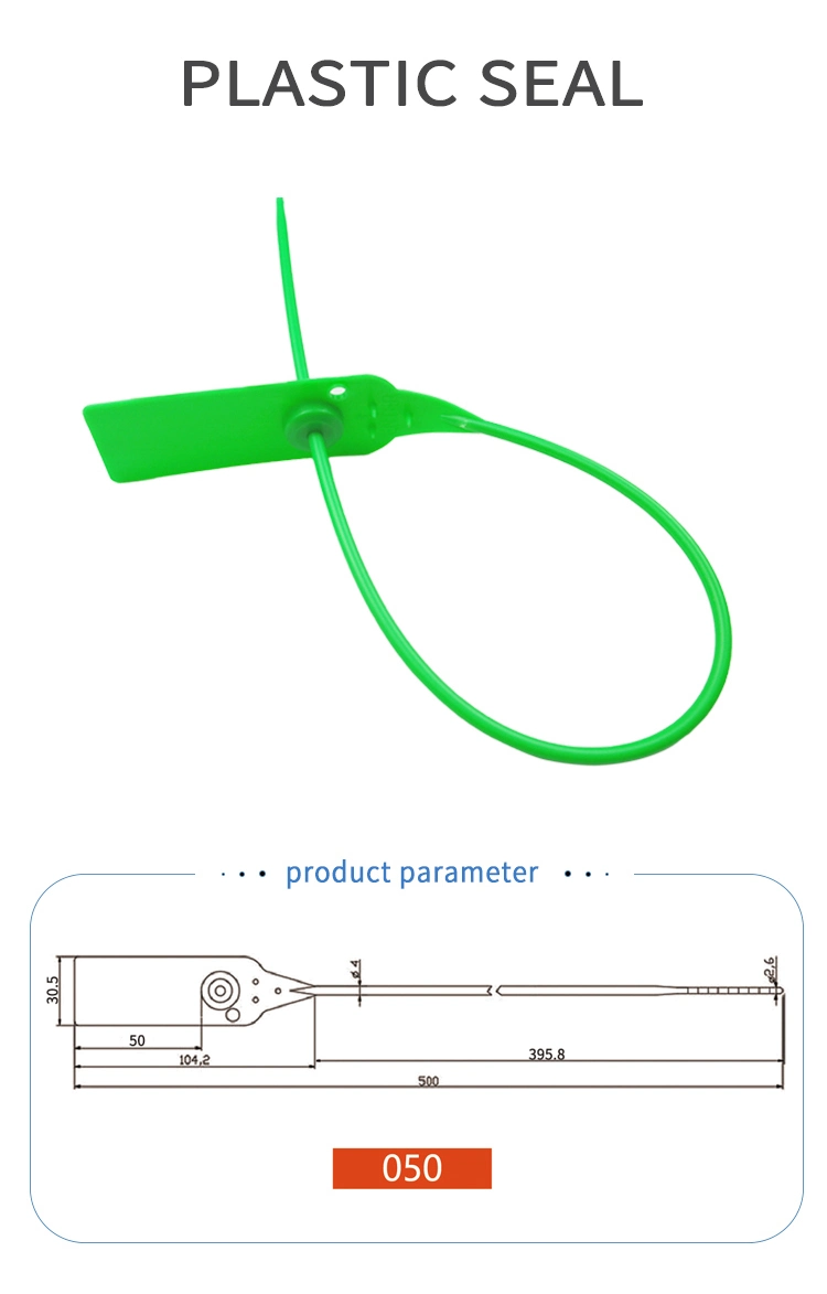 500mm/19.7&quot; Barcode Printed Seal Pull Tight Security Plastic Seals with Metal Locking