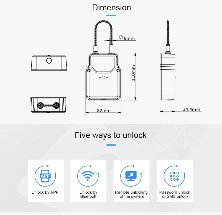 Jiontech GPS Padlock Tracker Tracking Systems Electronic Tracking Seal for Containers and Trucks